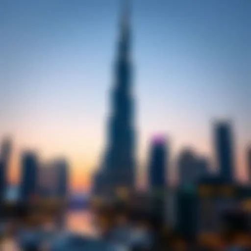 Stunning view of Burj Khalifa at dusk