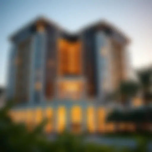 Elegant exterior view of Adagio complex showcasing modern architectural design