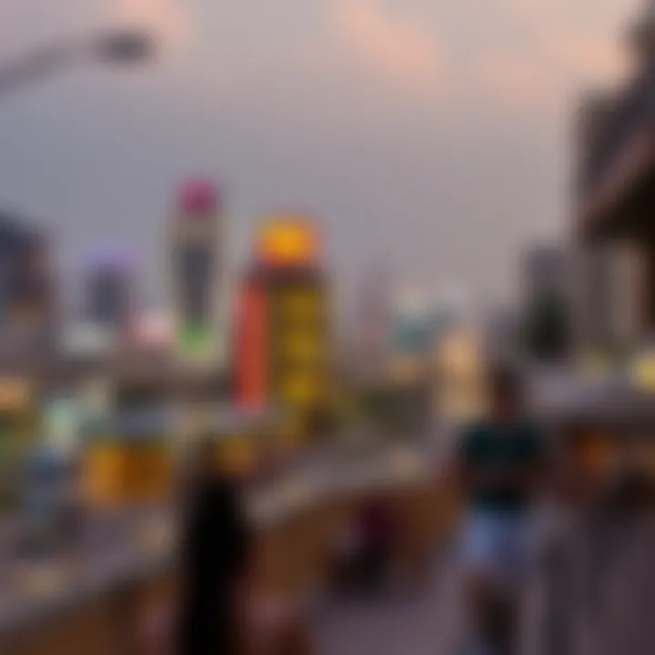 Stunning view of local attractions near Jumeirah Village Triangle, emphasizing vibrant community life