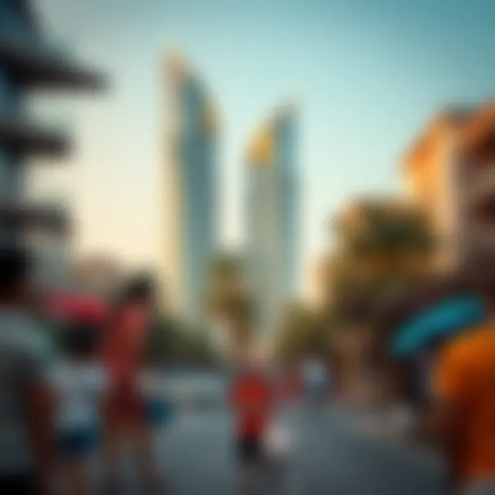 Surrounding neighborhood of Al Barsha Twin Towers with vibrant lifestyle