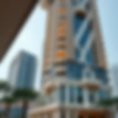 Intricate architectural details of Al Diwan Towers