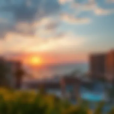 Sunset View of Al Khail Gate Panoramic view of Al Khail Gate at sunset