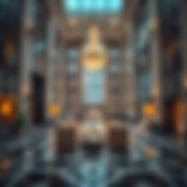 Luxurious lobby interior of Al Manara Tower with elegant design