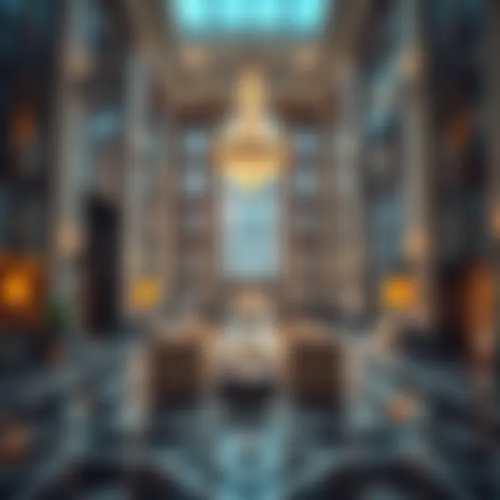 Luxurious lobby interior of Al Manara Tower with elegant design