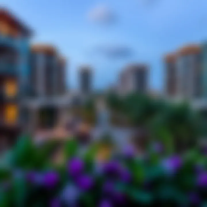 A panoramic view of Al Warsan showcasing its modern architecture and lush greenery