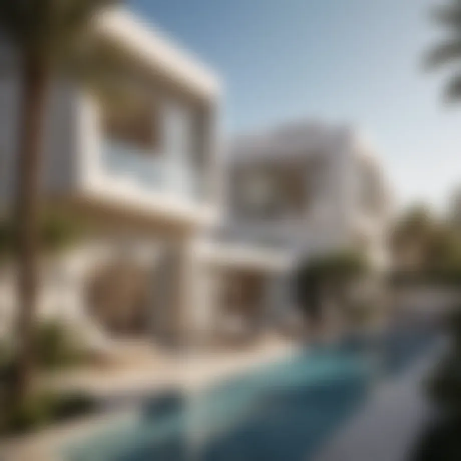 Modern architecture of Al Zahia residential area