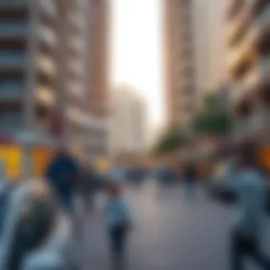 Vibrant community surrounding Al Zarooni Building