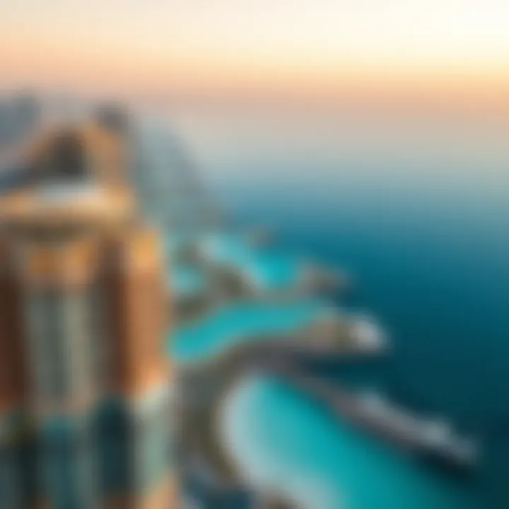 Stunning aerial view of Bluewaters Bay showcasing its architectural elegance