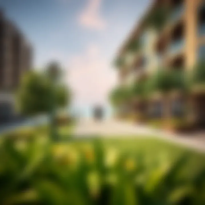 Vibrant community spaces with lush greenery and waterfront access