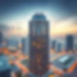 Stunning view of Bonnington Tower from Jumeirah Lake Towers