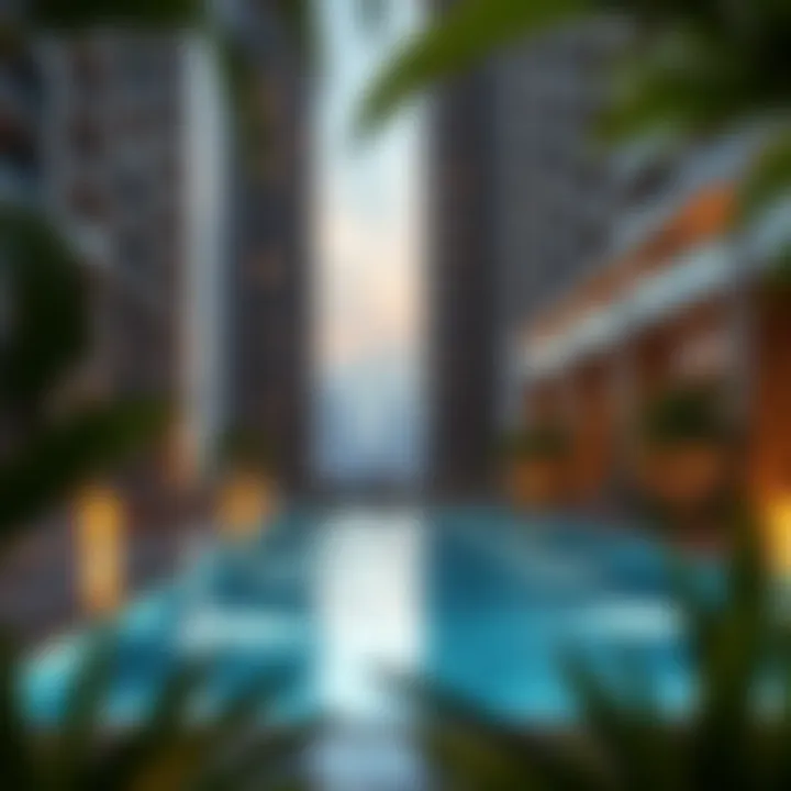 Lavish amenities available in Boulevard Heights including pool and lounge areas