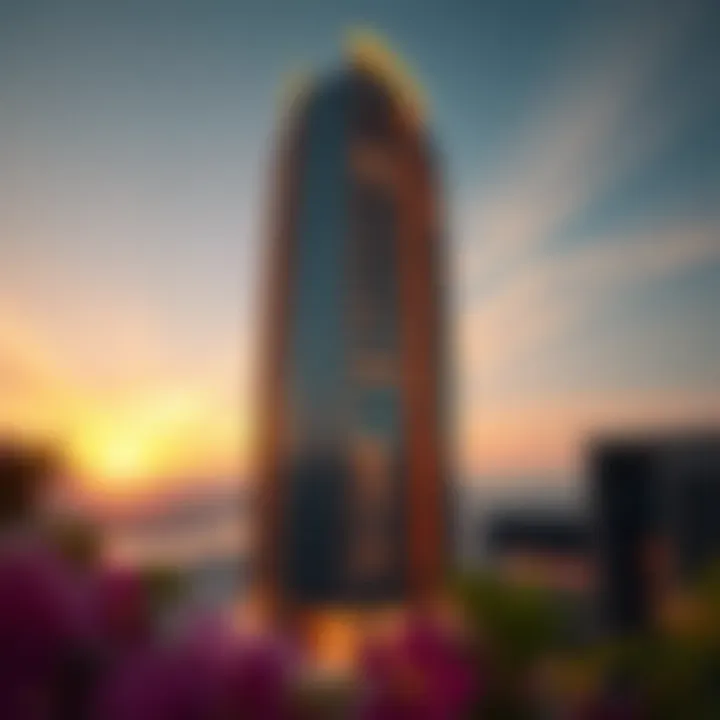 Stunning view of Cavalli Tower at sunset