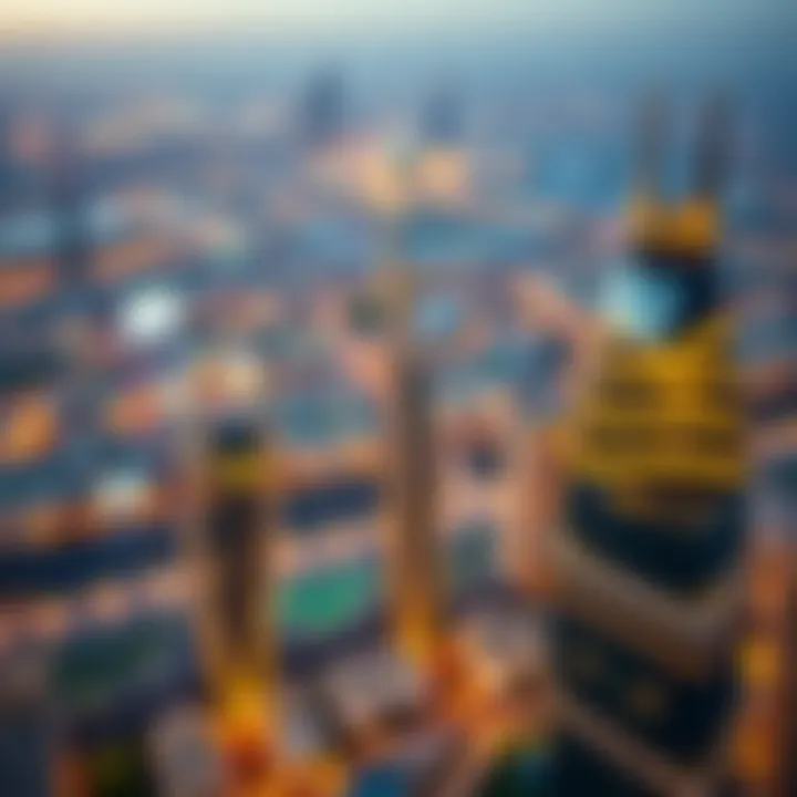 Panoramic view of Dubai from the top of Churchill Tower