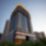 Exterior view of Churchill Tower showcasing its architectural elegance