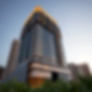 Exterior view of Churchill Tower showcasing its architectural elegance