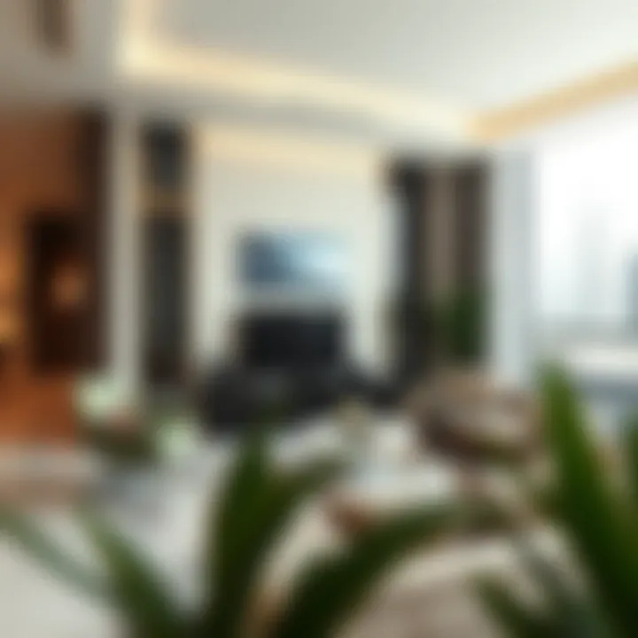 Luxury Living with Closed Partitions Luxurious living space enhanced by closed partitions