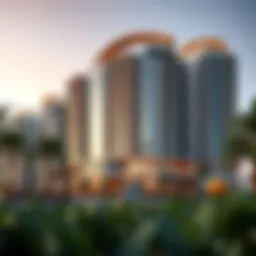 Stunning exterior view of The Edge by Rotana at Damac Hills 2