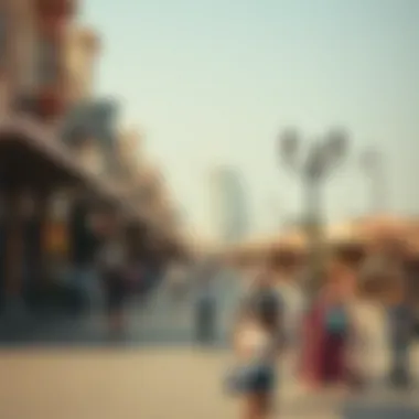 Vibrant beachfront promenade filled with local shops