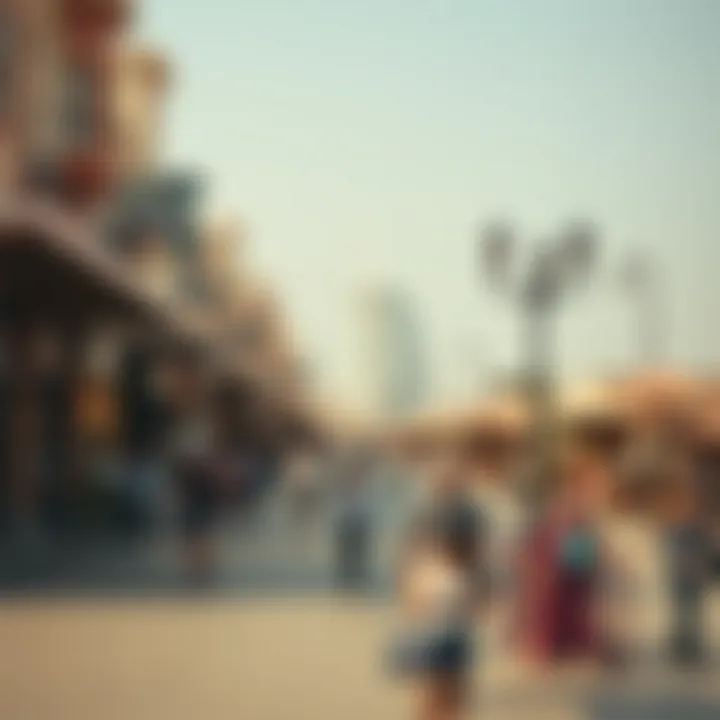 Vibrant beachfront promenade filled with local shops