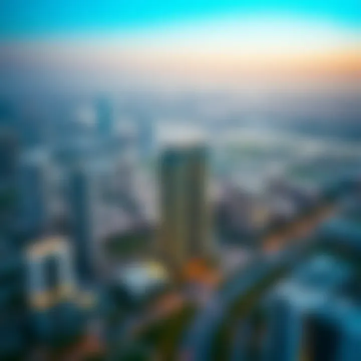 Deyaar Elevé: Integrating Luxury into Dubai's Urban Fabric Aerial view of Dubai city showcasing Deyaar Elevé in its urban landscape