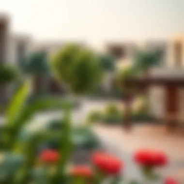 Vibrant community space in Arjan featuring lush greenery and modern amenities