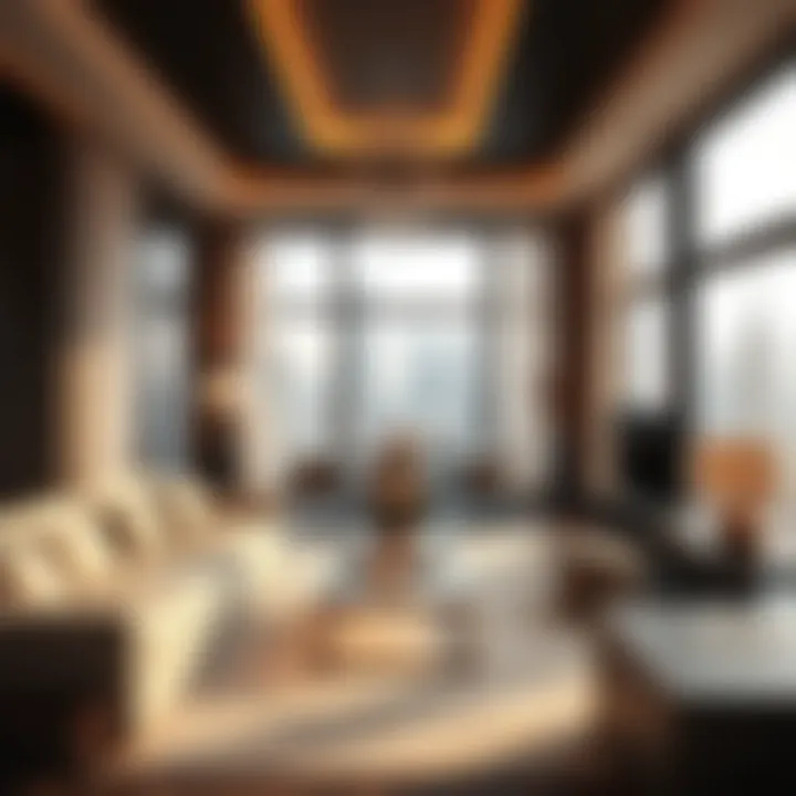 Luxury Living Spaces in Dubai Elegant interior of a luxury apartment with a view