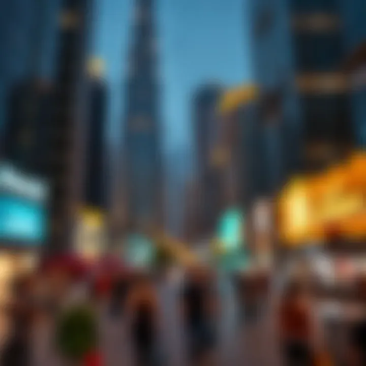 The Lively Atmosphere of Downtown Dubai Vibrant nightlife scene in downtown Dubai