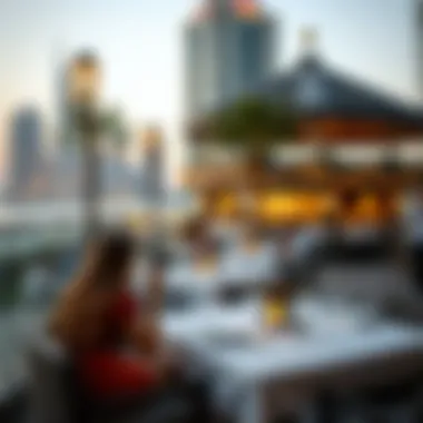 Luxurious beachfront dining experience with stunning views of the sea.