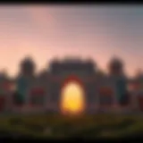 Majestic view of Al Maktoum Gate at sunset