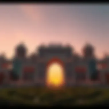 Majestic view of Al Maktoum Gate at sunset