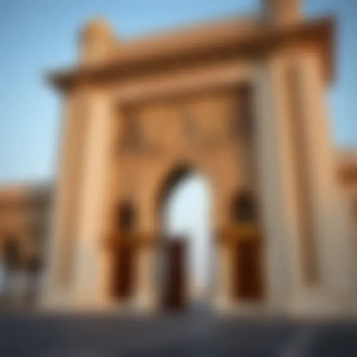 Intricate architectural details of Sheik Zayed Gate