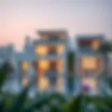 Luxurious beachfront villas showcasing contemporary design