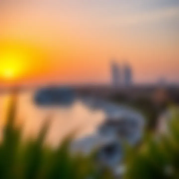 Stunning sunset views over the Palm Jumeirah skyline