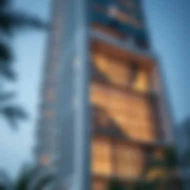 Architectural detail showcasing the modern design of Escan Tower