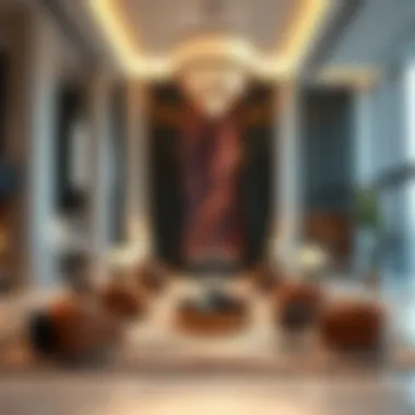 Luxurious lobby of Escan Tower with contemporary decor