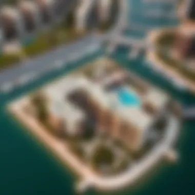 Aerial view of the Five Palm Residences and surrounding area