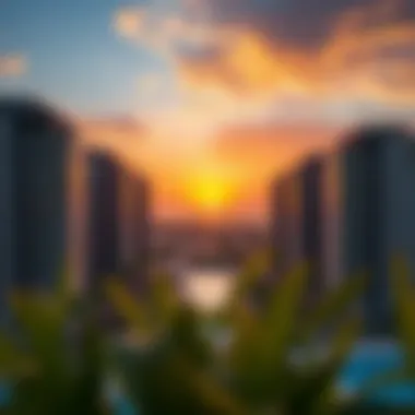 Stunning view of Five Palm Residences at sunset