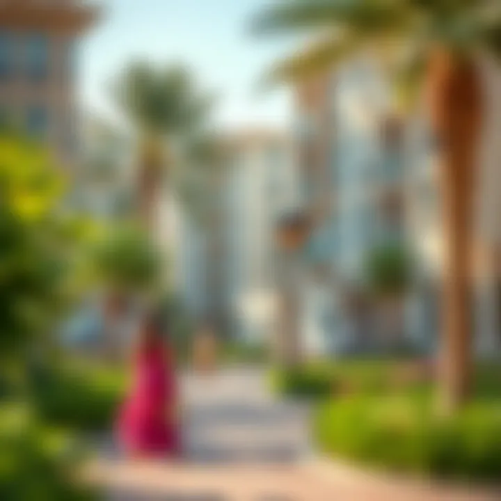 Vibrant lifestyle scene at Al Nahda featuring parks and recreational areas.