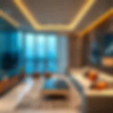 Luxurious apartment interior highlighting contemporary design.