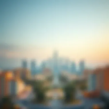 Jumeirah Village Circle Skyline Stunning skyline view of Jumeirah Village Circle showcasing luxury apartments