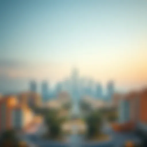 Jumeirah Village Circle Skyline Stunning skyline view of Jumeirah Village Circle showcasing luxury apartments