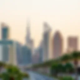 Stunning skyline view of Grand Avenue showcasing luxury architecture