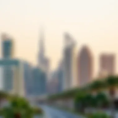 Stunning skyline view of Grand Avenue showcasing luxury architecture