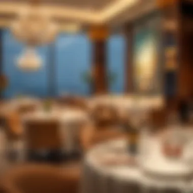 Elegant dining experience at a marina hotel