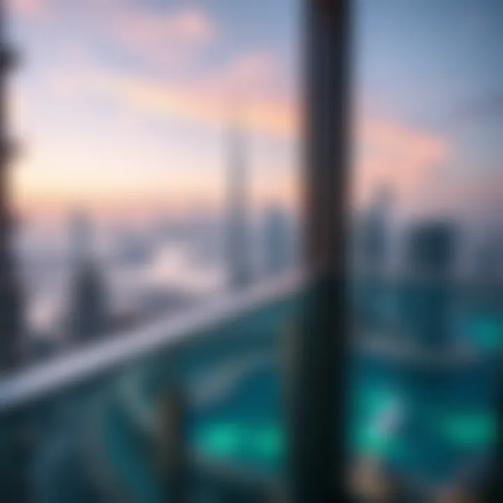 Stunning view from the balconies of Icon Bay overlooking Dubai's skyline