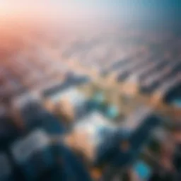 Aerial view of International City Phase 2 showcasing architectural layout