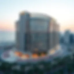 Panoramic view of Jannah Place Dubai Marina Hotel showcasing its stunning architecture