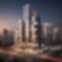 Stunning skyline view of Jumeirah Village Circle showcasing modern architecture