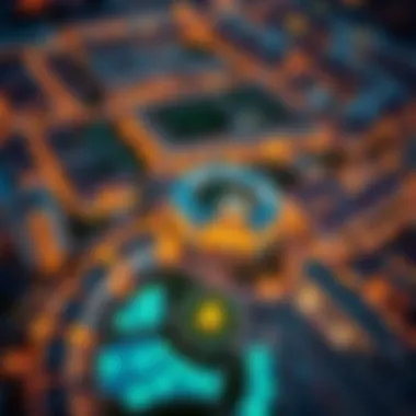 Aerial view of Jumeirah Village Circle emphasizing the vibrant community