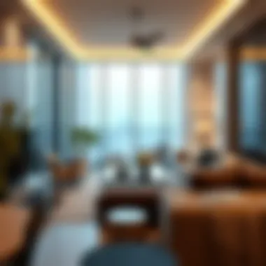 Luxurious living space interior in Lake Point JLT highlighting modern design